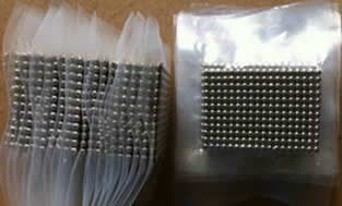 Magnetic Balls Packed in Plastic Bags